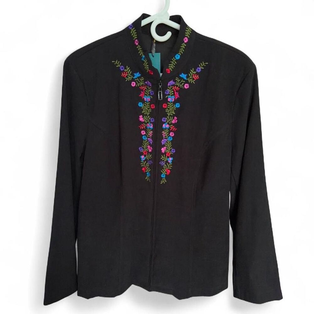 Sebby black embroidered jacket size 2X